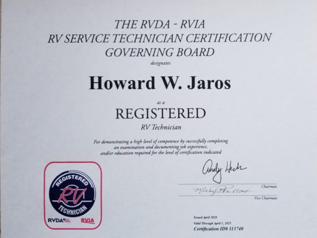 RVIA Registered Technician