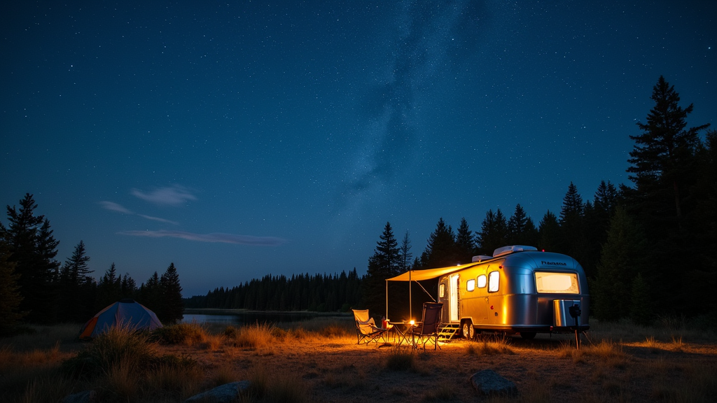 Aerial view of a secluded, affordable camping site