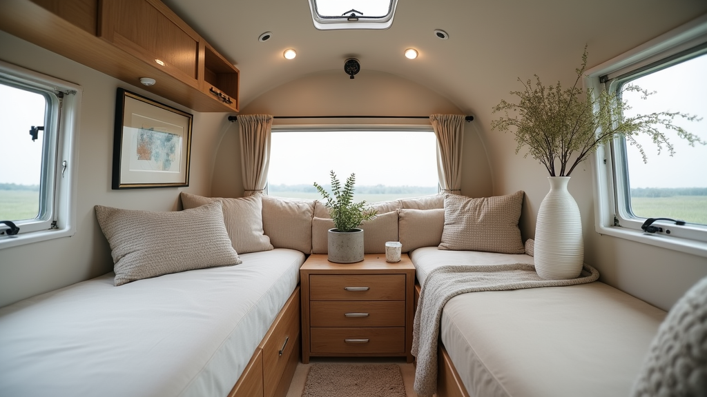 Airstream parked in a scenic campground