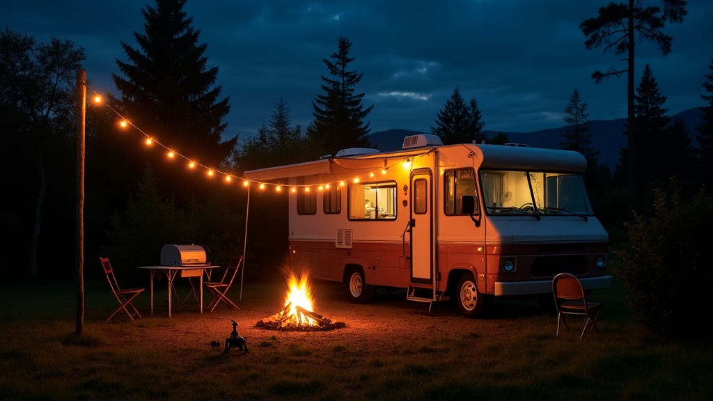 A compact RV kitchen area with tidy organization and clever tools