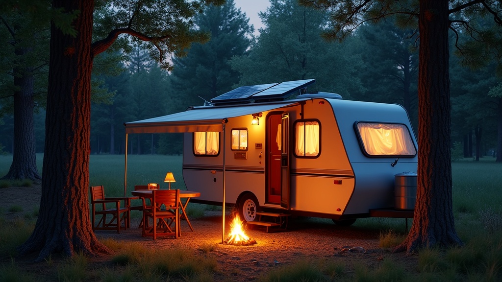 Basic RV maintenance supplies on picnic table