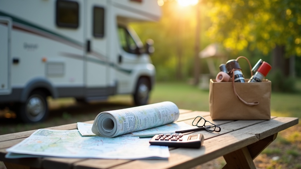 RV parked beside a budget-friendly camping spot in nature